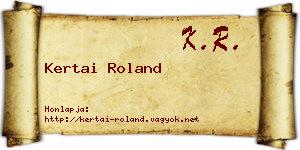 Kertai Roland névjegykártya